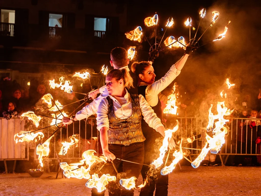 Spectacle de feu lors du nouvel an 2024 à Valberg