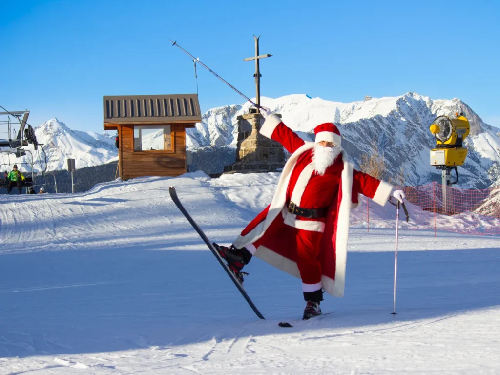 Père Noel en ski à Valberg