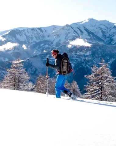 Balade en raquettes à Valberg en hiver