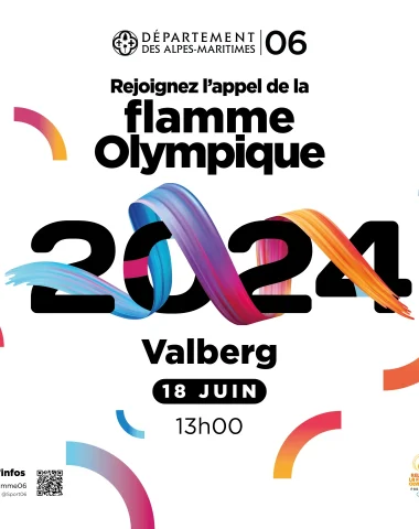 Affiche du passage de la Flamme Olympique à Valberg